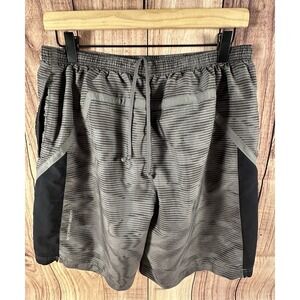 Under Armour Men Athletic Shorts Black Gray MED Heat Gear Drawstring Lined 30 x9